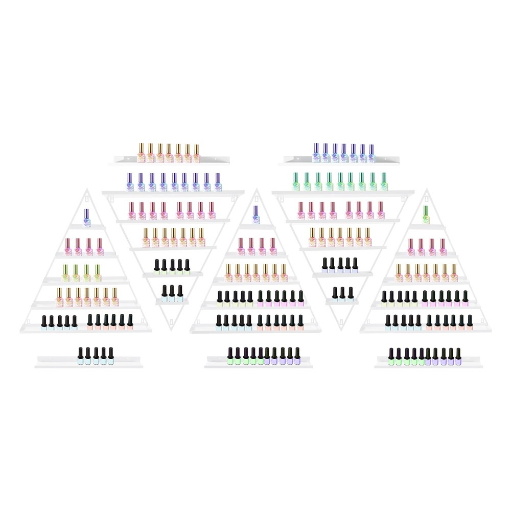 10Pcs Wall-mounted Nail Polish Triangular Nail Polish Racks 5-tier Display Racks