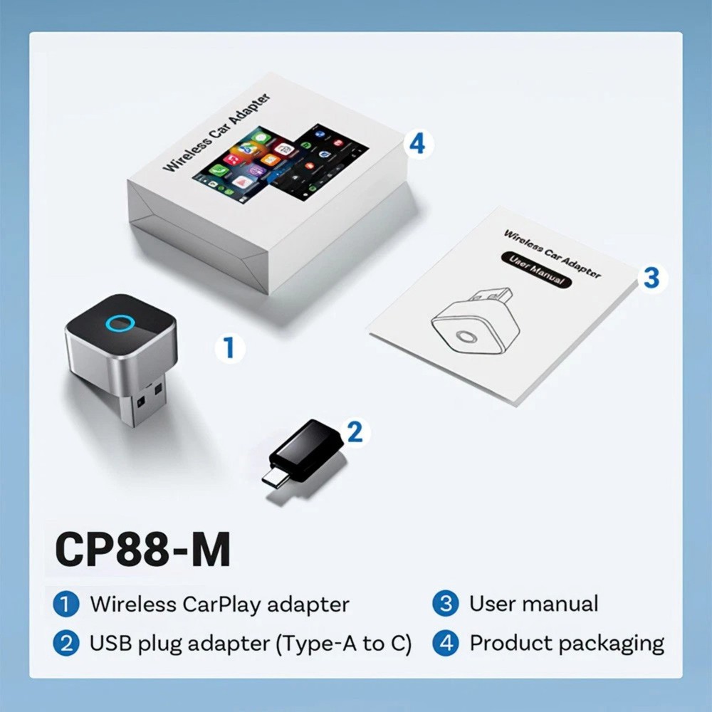 Wireless for CarPlay Bluetooth 4.2 Adapter USB Dongle for Android Auto Receiver