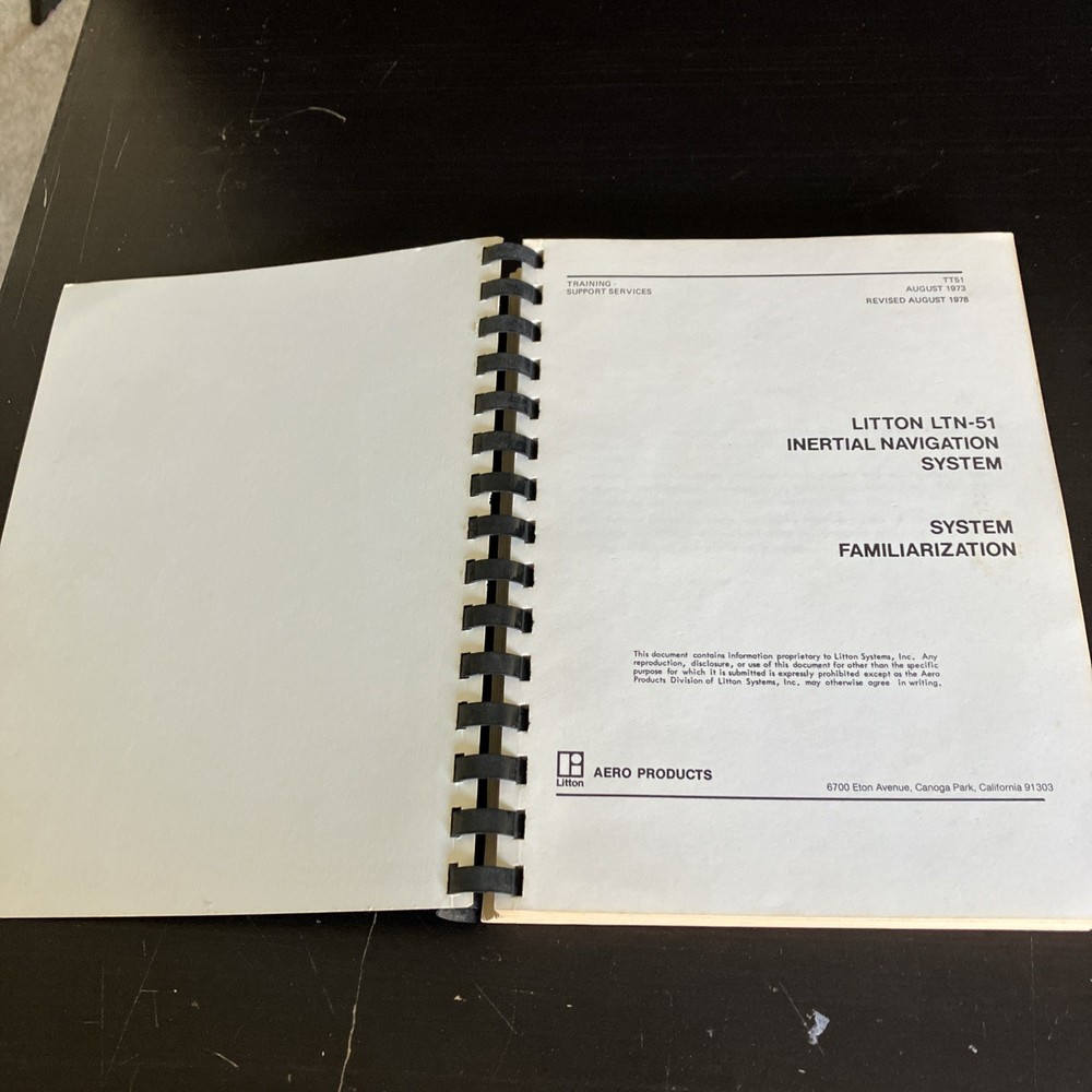 Litton Aero LTN-51 Inertial Nav System Familiarization TT-51 Training Guide