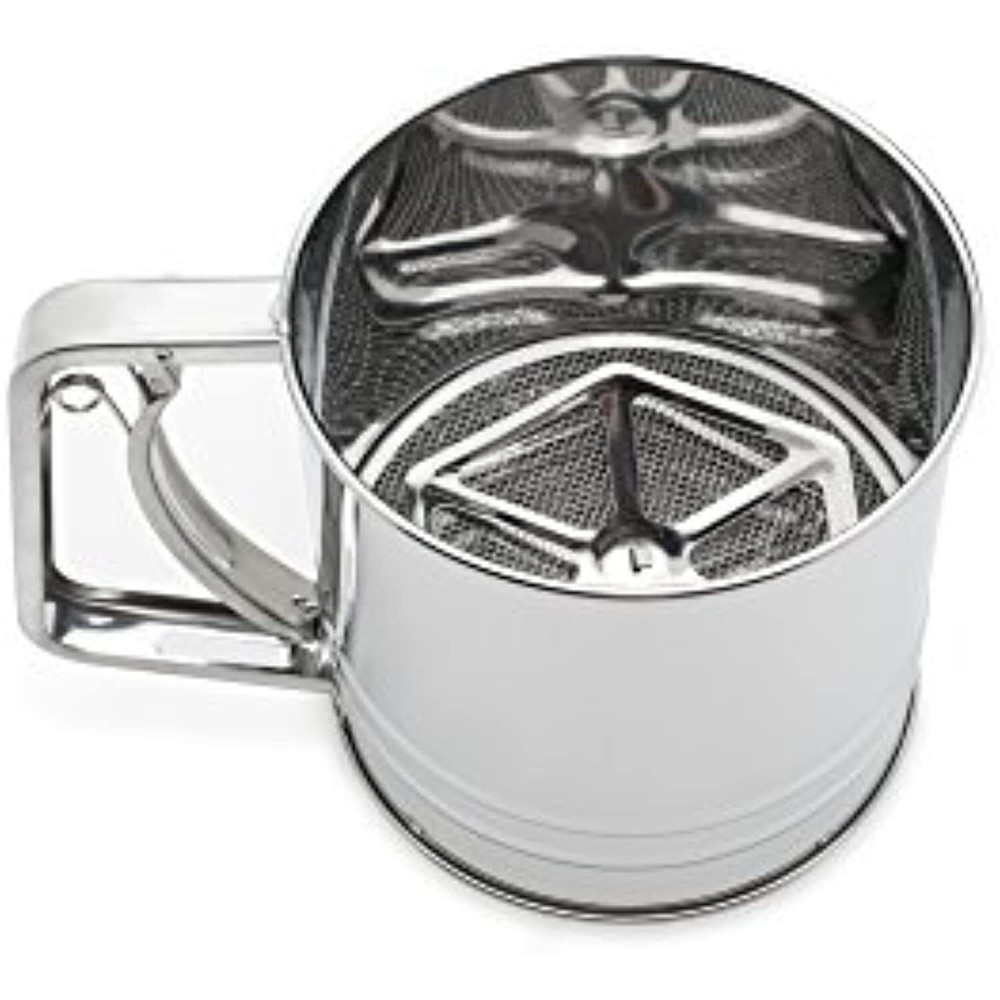 Fox Run Stainless Steel 4-Cup Flour Sifter - Kitchen Baking Tool