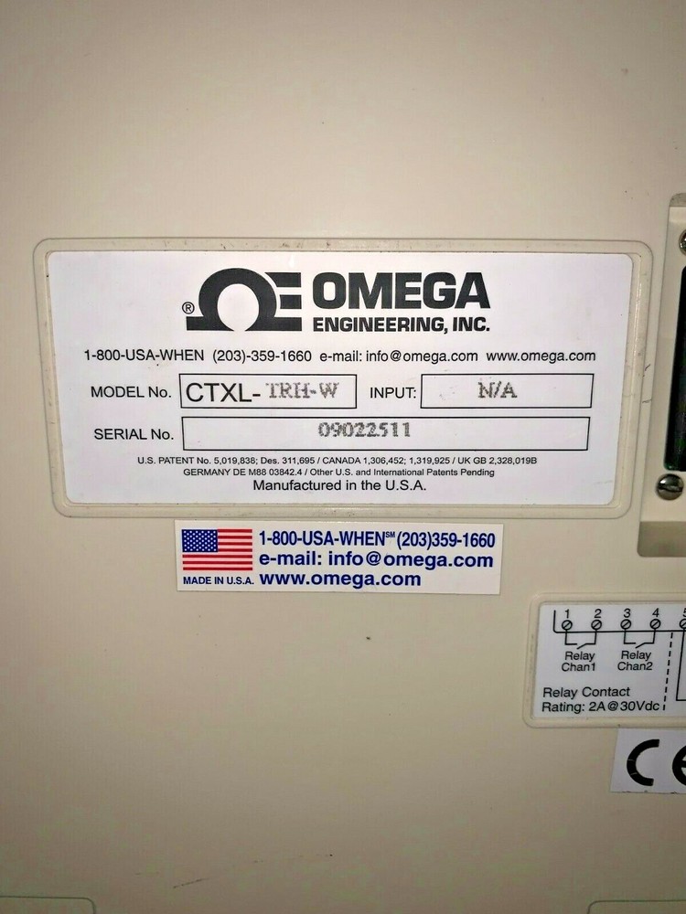 OMEGA ENGINEERING CTXL-TRH-W TEMPERATURE/ HUMIDITY CIRCULAR CHART RECORDER