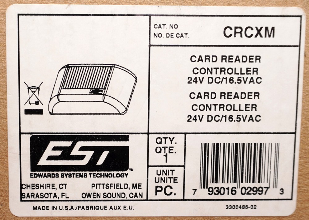 Edwards EST CRCXM Extended Memory Card Reader Controller