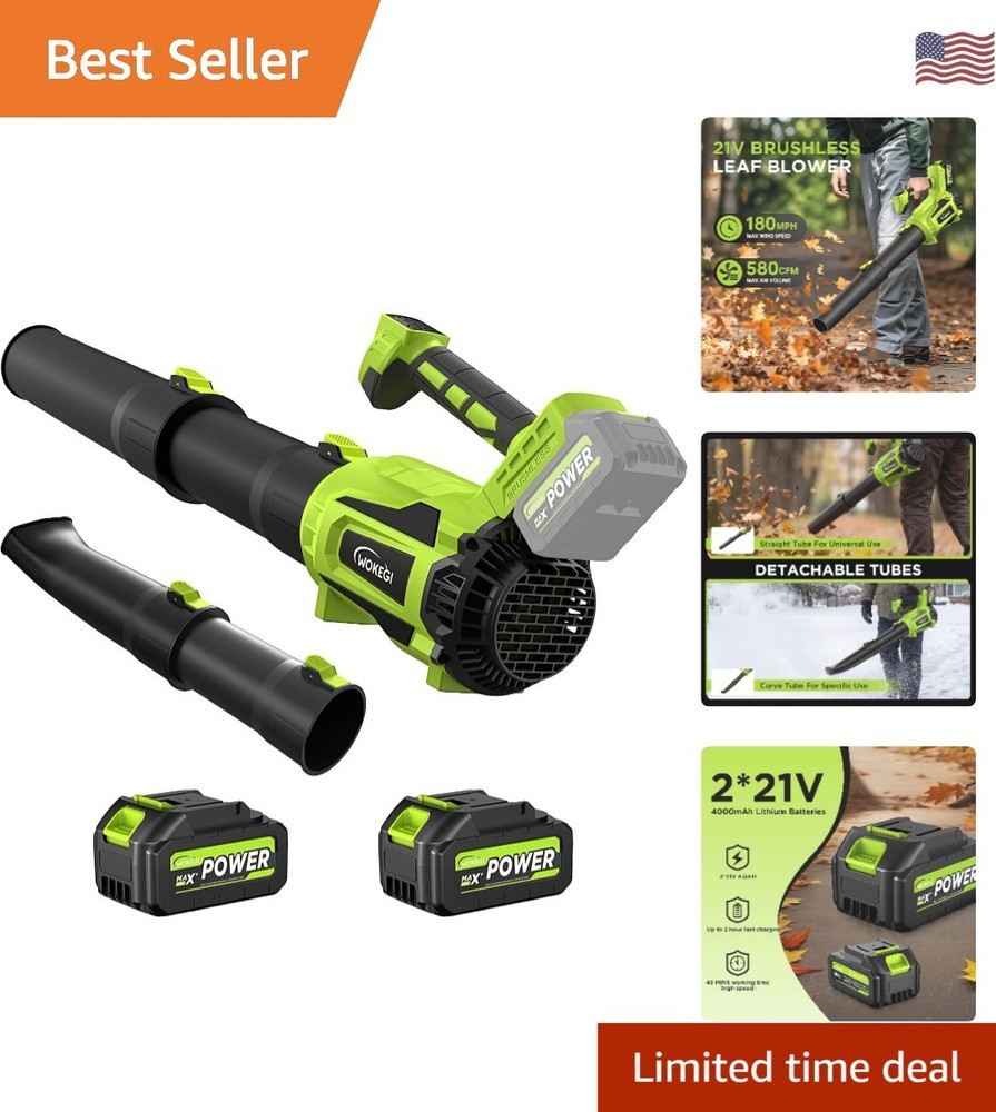 Versatile Handheld Leaf Blower: 580 CFM & Fast Charging for -Round Use