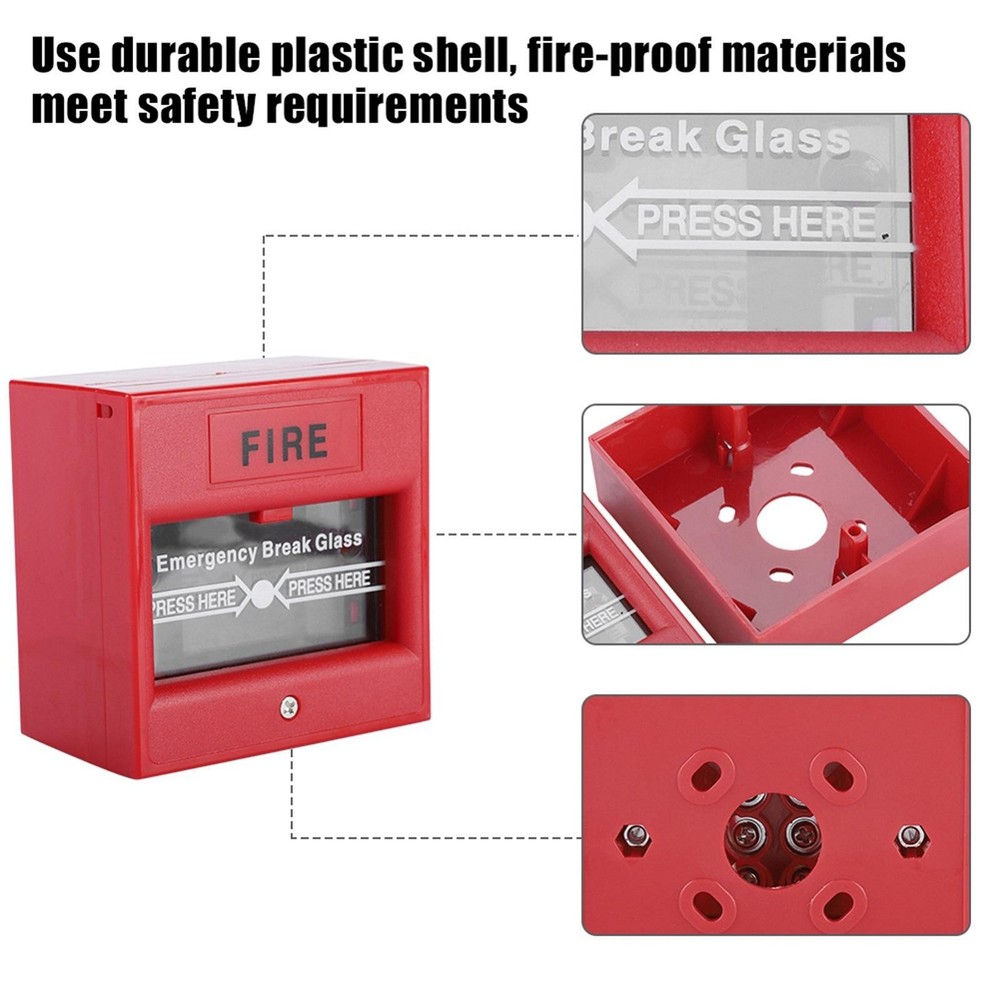 24-220VDC Emergency Button Fire Alarm Door Break Release Glass Exit Switch Kit s