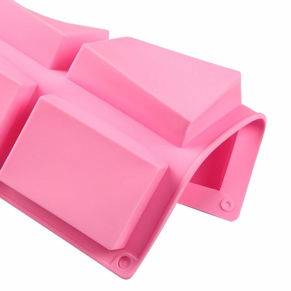 6 Cavity Rectangle Silicone Soap Making Molds DIY Mold Cake Bakeware Mould Tool