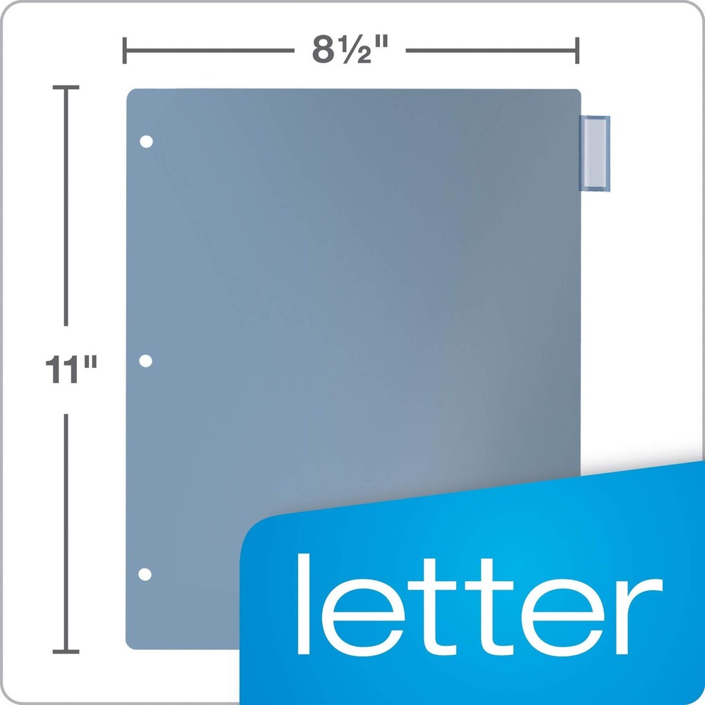 Cardinal Plastic Binder Dividers without Pockets, 5-Tab, Insertable Multicolo...