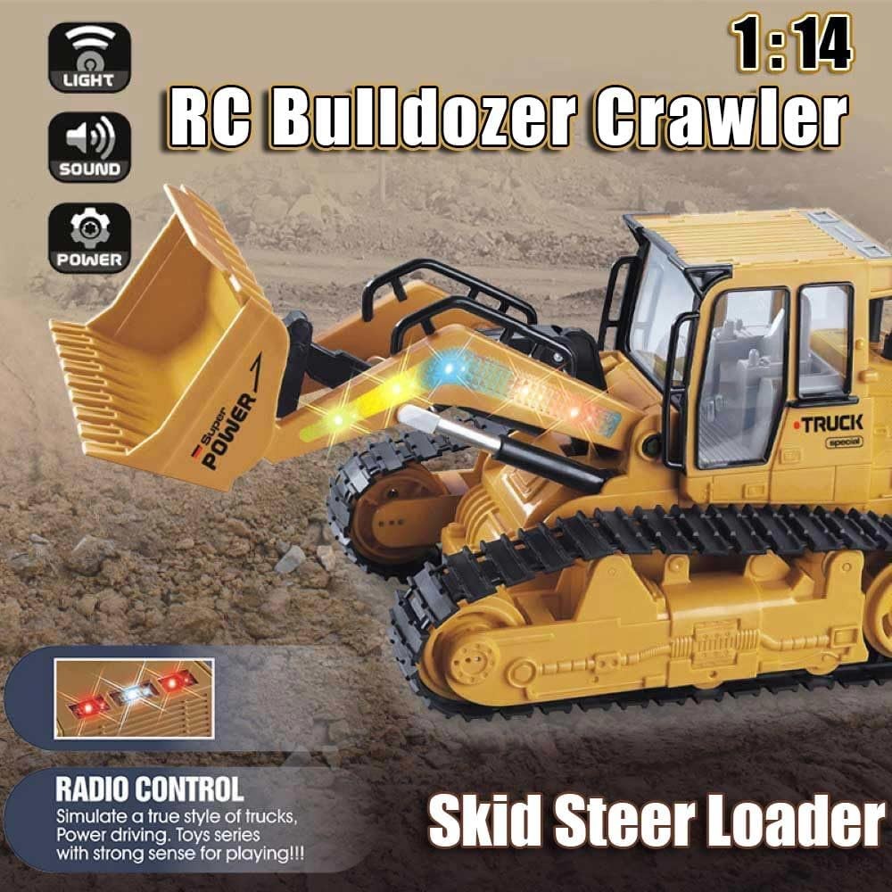 RC Skid Steer Loader Construction Truck 1/14 Remote Control Bulldozer...