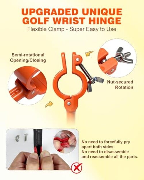 Golf Swing Trainer Aid, Adjustable Golf Training Wrist Aids Hinge, Silicone