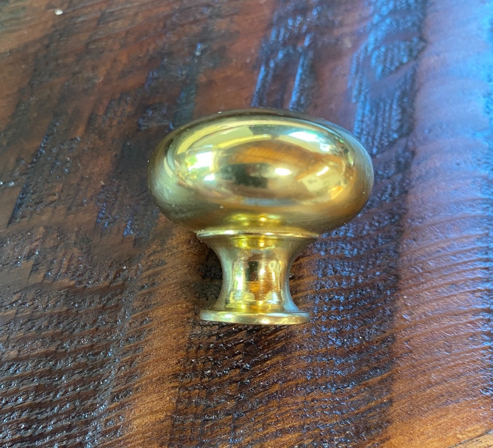 VINTAGE SOLID BRASS ROUND DOOR DRAWER PULLS KNOB