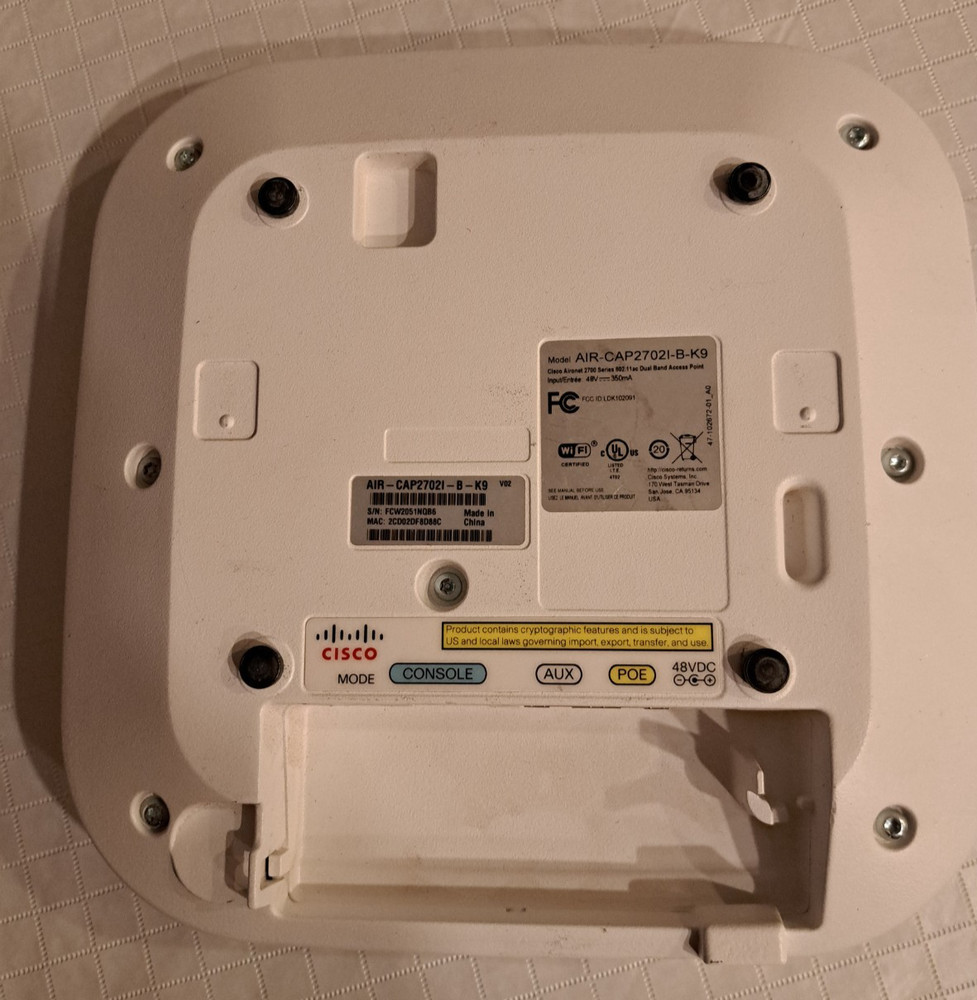 Cisco AIR-CAP2702I-B-K9 Wireless Access Point - Tested / Working!