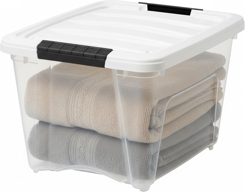 19 Qt Stackable Plastic Storage Bins with Lids, 6 Pack - BPA-Free, - See-Thr...