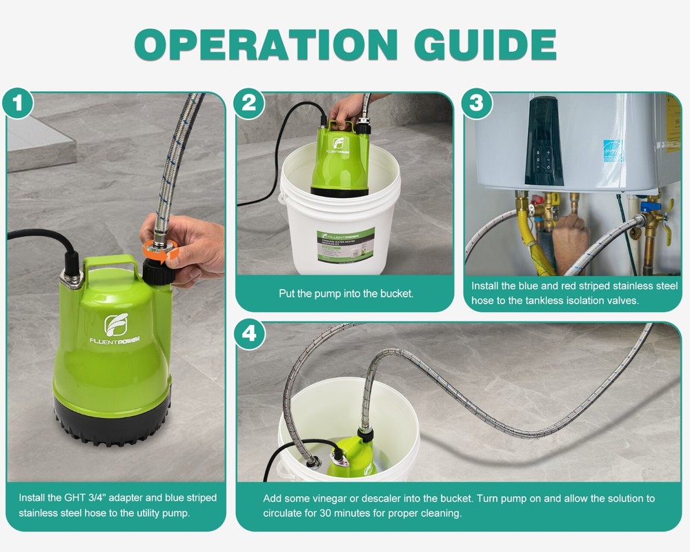 FLUENTPOWER Tankless Water Heater Flushing Kit
