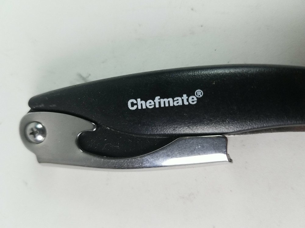 Chefmate Bar Tool Corkscrew Knife Bottle Opener Black