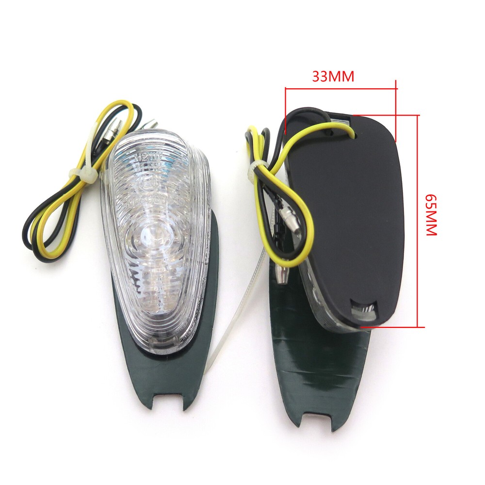 HongK Universal Amber LED Clear Turn Signal Light Indicator Light Blinker Bobber