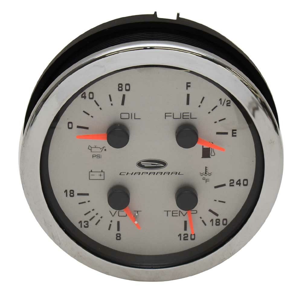 Chaparral Boat Multi-Function Gauge 63176 | Silver Oversized 4 1/4 Inch