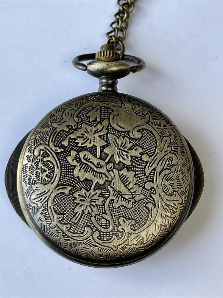 Devil's Eye vintage style pocket watch necklace
