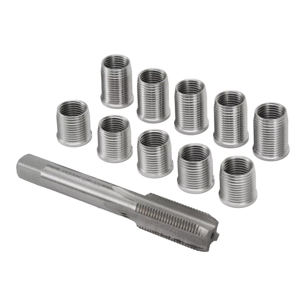 1Set Universal Spark Plug Thread Repair Kit Tool with M10x1.0 Thread Inserts