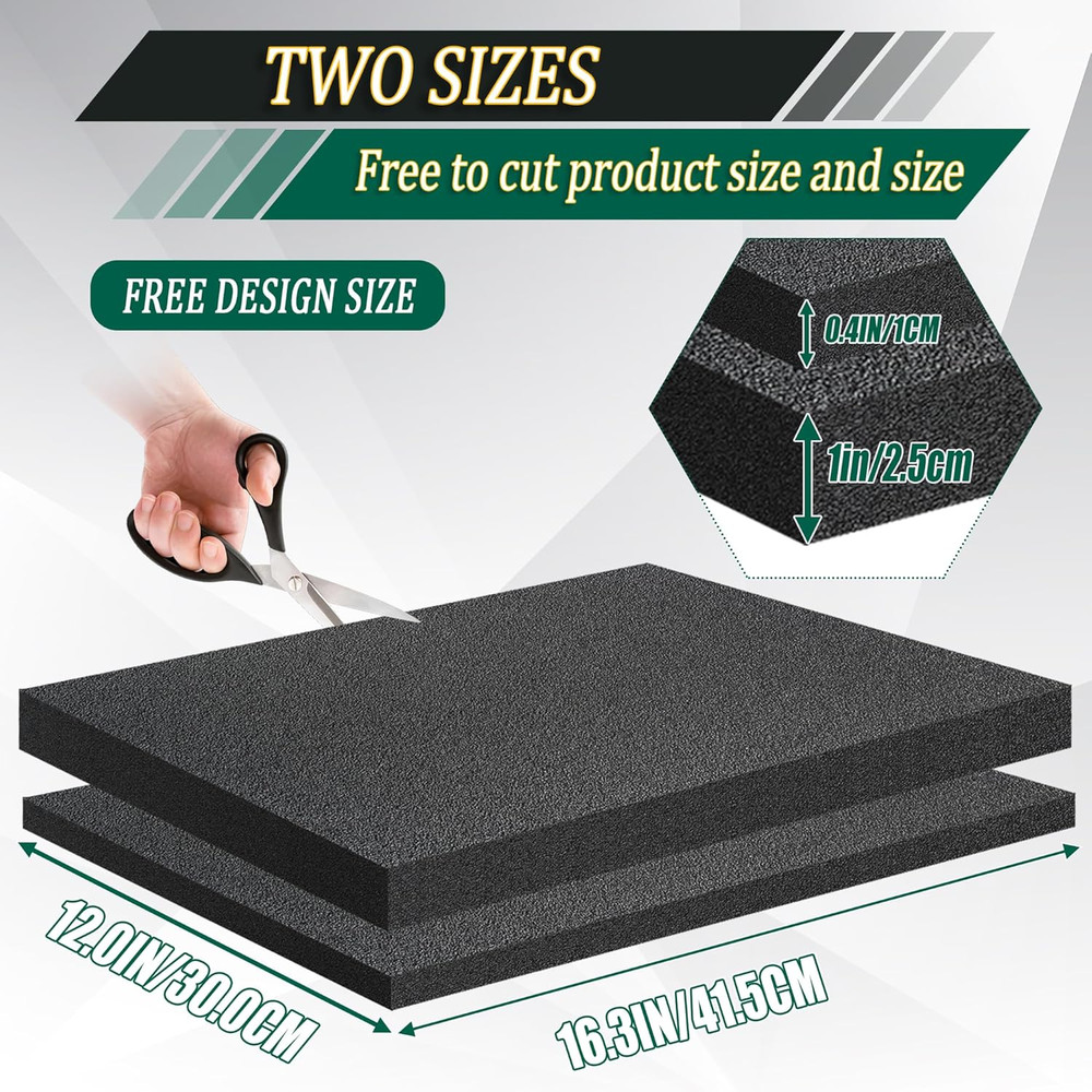 8 Pack Polyethylene Foam Pads for Packing Foam Sheets 2 Size Cuttable High Densi
