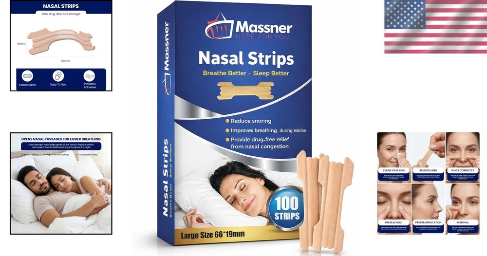 Sleep Better with Large Nose Strips - 100 Count