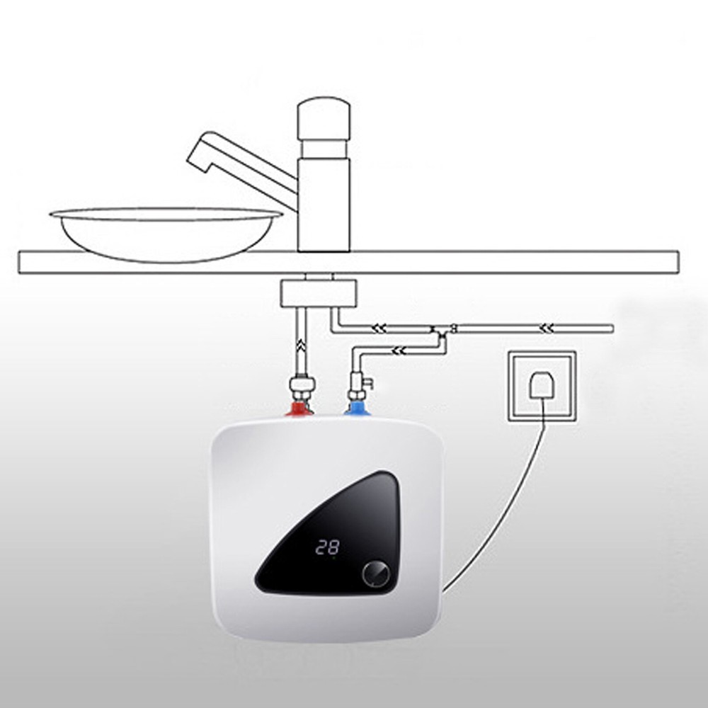 Compact Mini-Tank Storage 8L 110V 1500W Instant Electric Hot Water Heater Shower