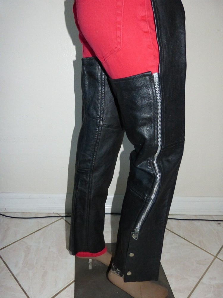 FIRST BLACK LEATHER CHAPS SZ XXS