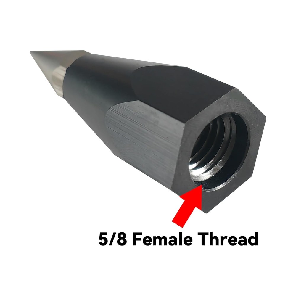 2 Pack Surveying Prism Pole Tip - 5/8 Female Thread & 2 Quick Release Pins A SET