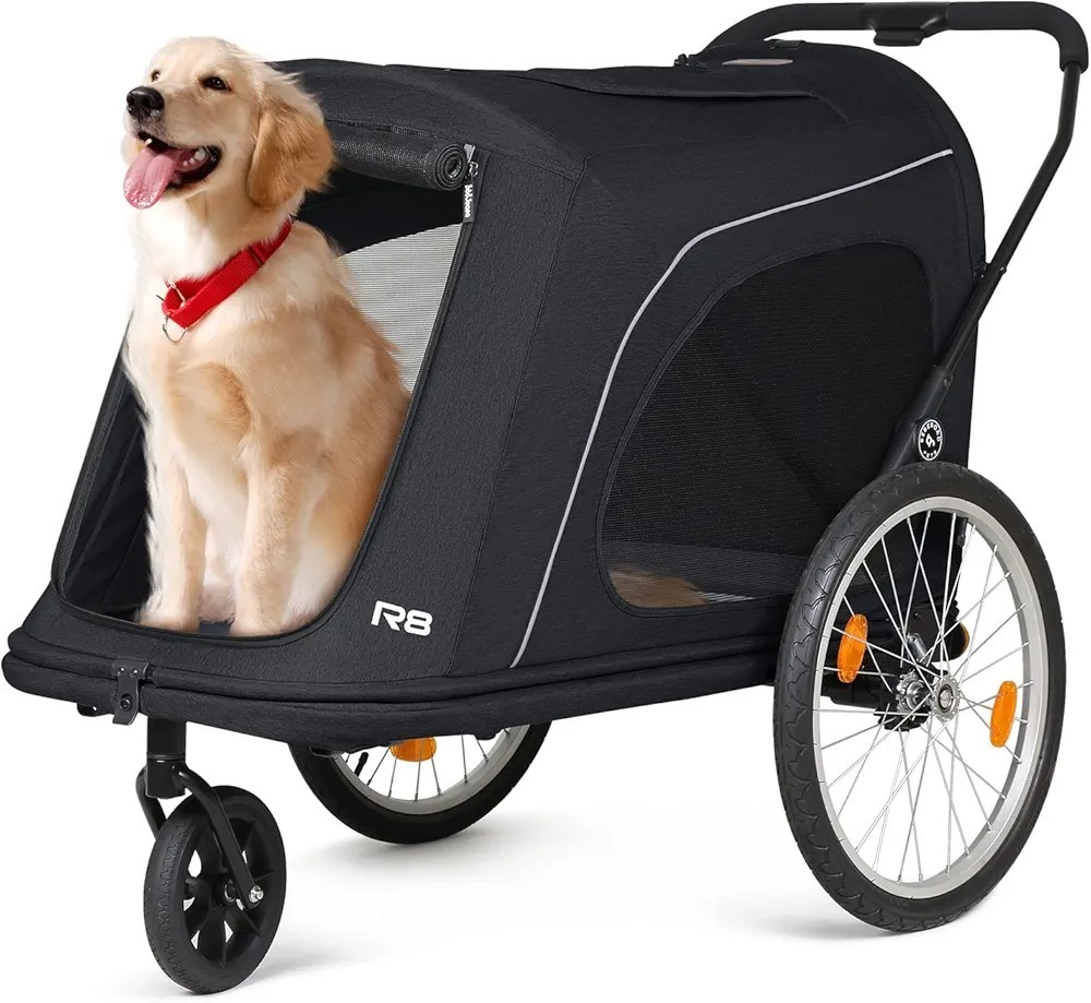 R8 Pro Extra Large Foldable Pet Stroller, Dog Stroller & Pet Trailer for Larg...