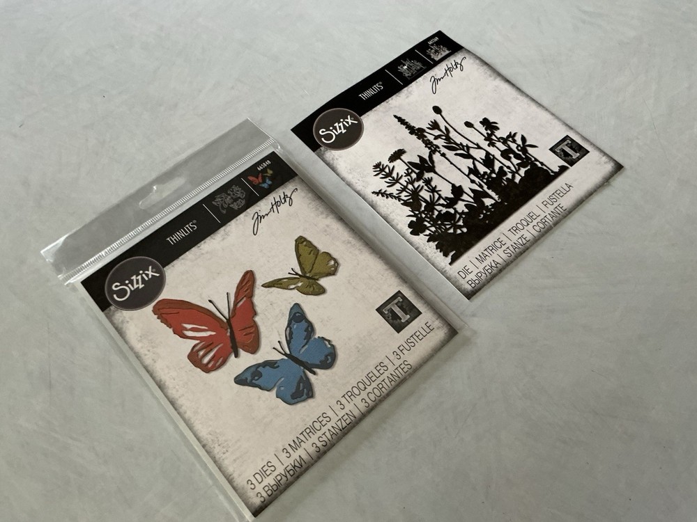 Sizzix Tim Holtz Thinlits Dies Flowers & Butterflies #665848 & #665369 New