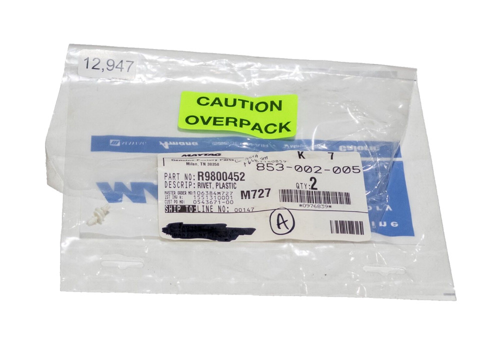 Maytag R9800452 Microwave Plastic Rivet