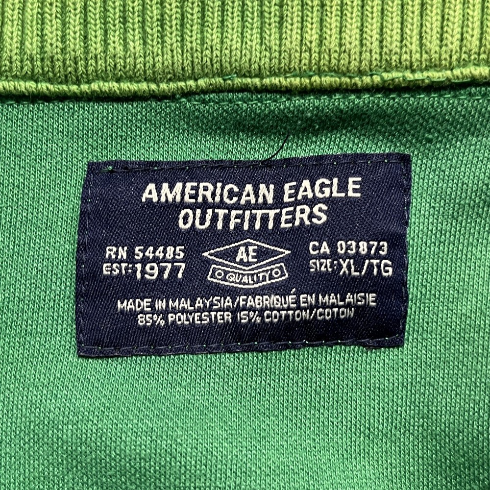 American Eagle Track Jacket XL Green Full Zip Collared