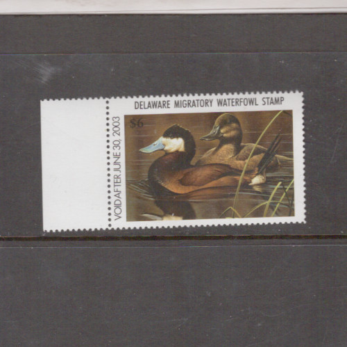 Delaware State Duck Stamp 2002 $6.00 at face value