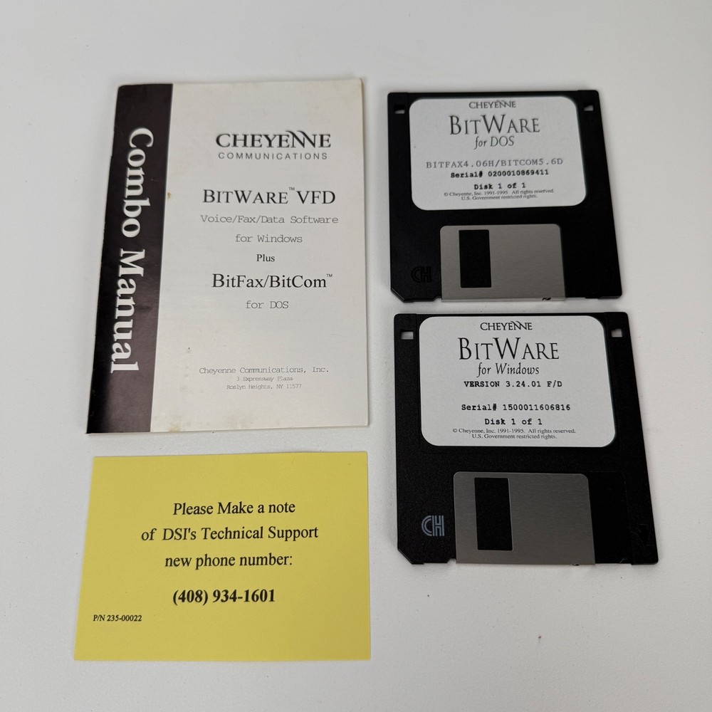Vintage Cheyenne Communications BitWare Voice Fax Data Software for Windows