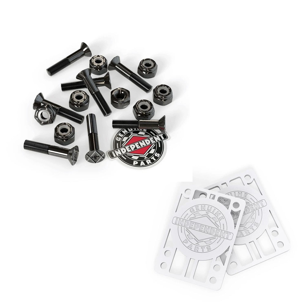 Independent Trucks Skateboard Hardware 1" Black  +  Indy Risers