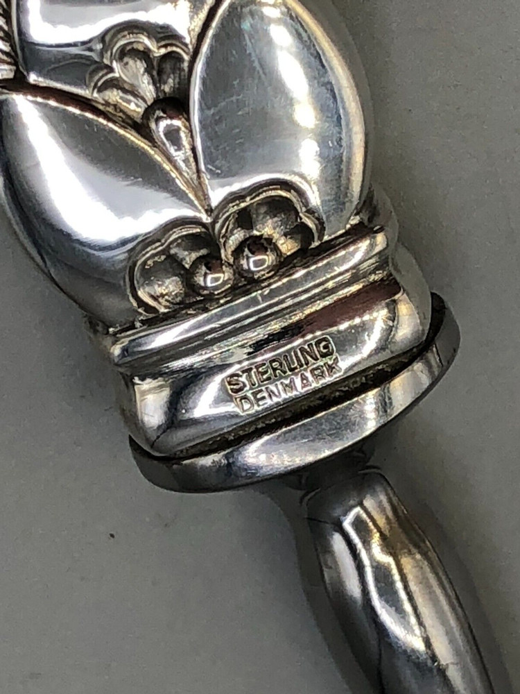 Cactus by George Jensen Sterling Silver handle Cheese Plane 8.25"