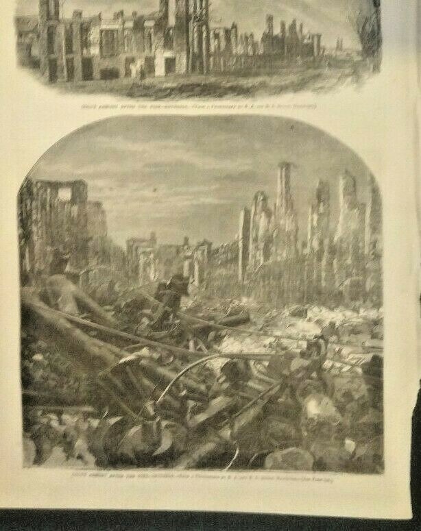 Colt's Armory Fire vintage print 1864