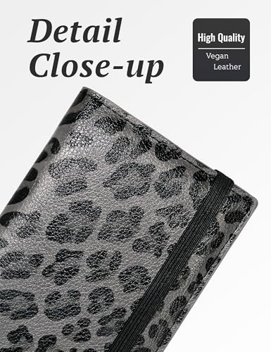 Checkbook for Personal Checkbook, Checkbook Holder with Pen Grey Leopard