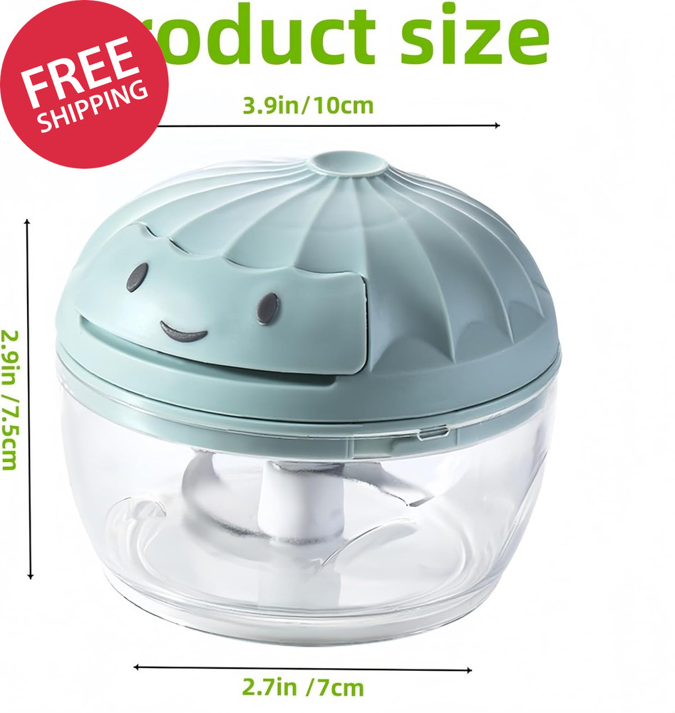 Mini Manual Food Processor Vegetable Chopper Hand Pull String Garlic Onion