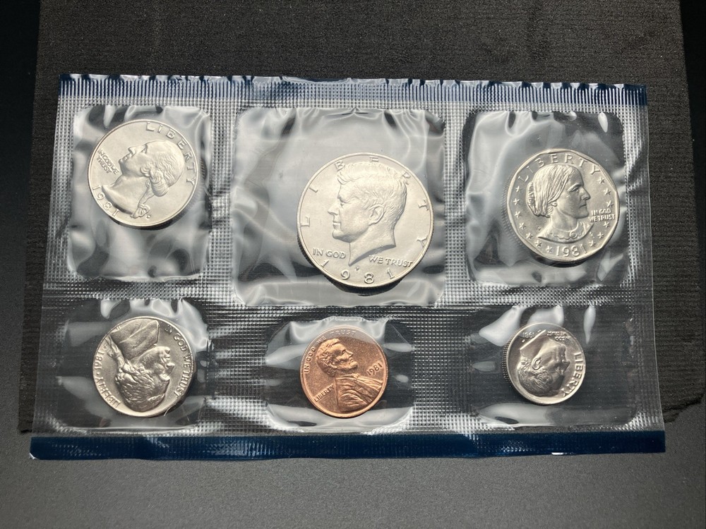 1981 Uncirculated Coin Set US Mint with Original Envelope