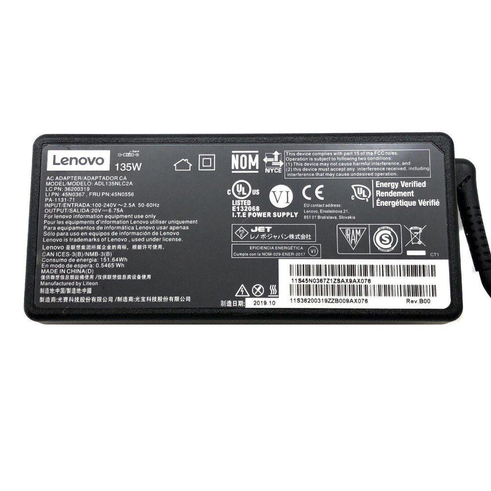 Genuine Lenovo AC Adapter 135W for ThinkPad Basic Docking Station Type 40A0 w/PC
