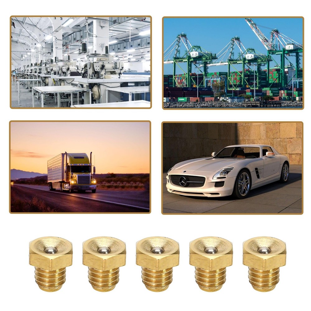 M6x1mm Flush Low Profile Grease Fittings - Hex Head Zerk Plug 20 Pack