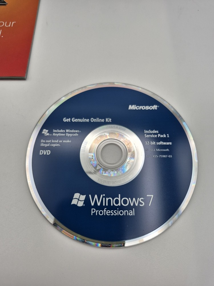 Microsoft Windows 7 Professional 32 Bit and 64 Bit Discs Genuine Online Kit