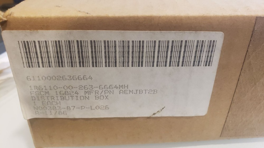 APPLIED ELECTRO MECHANICS DISTRIBUTION BOX AEMJBT2B 6110-00-263-6664 CH46