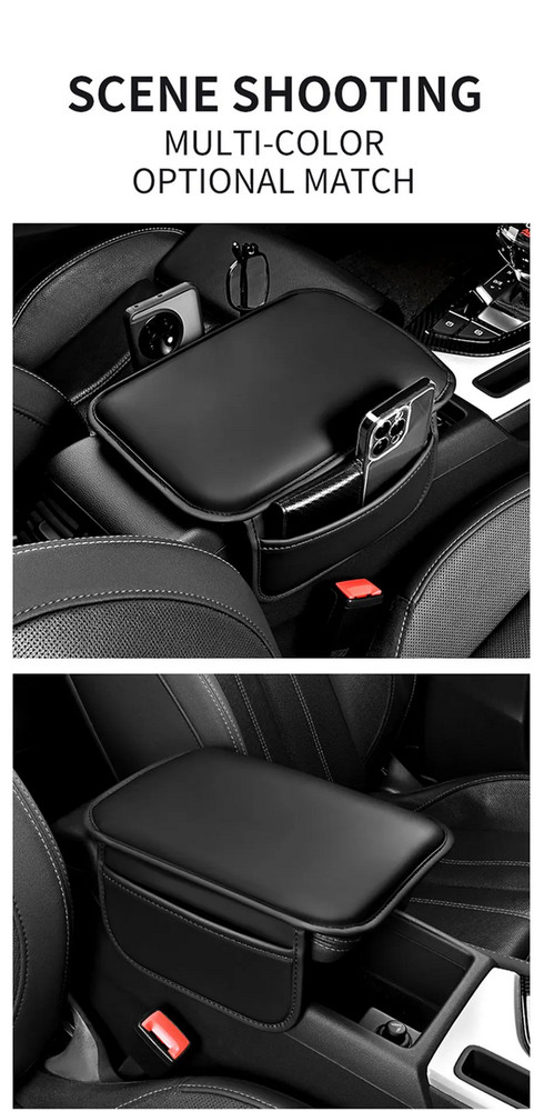 Seat Armrest Cushion Protector Storage Pad Leather For Car Interior Accessories