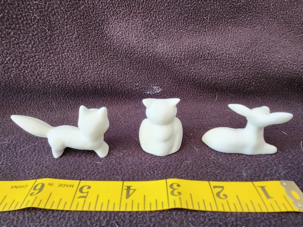 Ready to Paint Ceramic Bisque Fox, Owl, and Deer