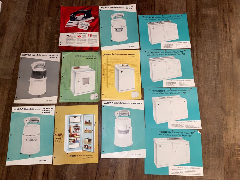 vintage 1950s NORGE SALESMAN PAPERWORK advertisements