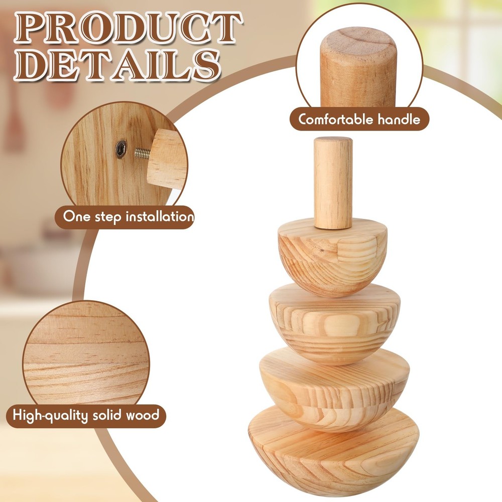 4 Pack Pottery Molds Plaster Molds Wood Pottery Tools with Handle for Ceramic...