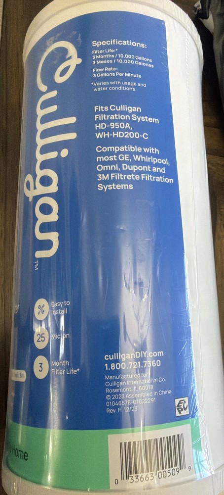 Culligan RFC-BBSA Heavy Duty 1” Replacement Cartridge (Micron 25, Medium,Flow 3)