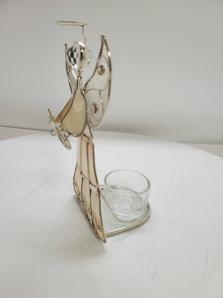 Capriz Shell Angel Tealight Holder 6" Tall