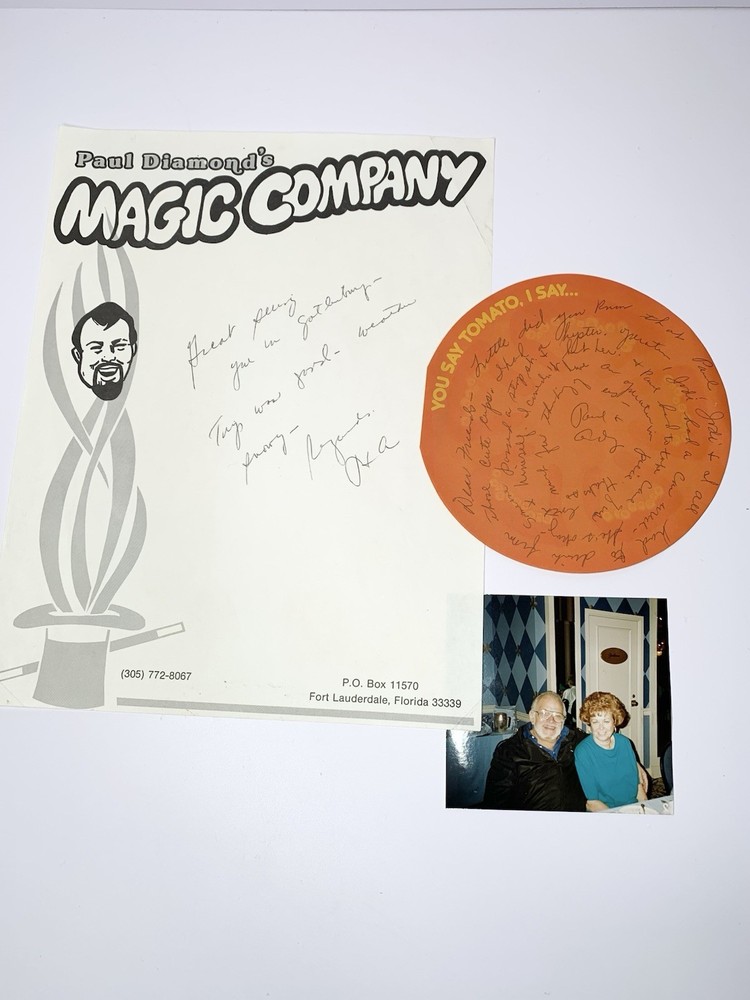 Paul Diamond Photo Magic Ephemera Signed Correspondence Magic