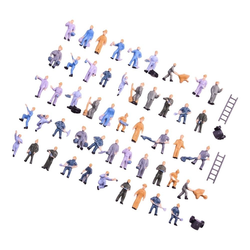 Figures Painted Figures Scale 1:87 25 Different Poses 50pcs Painted Figures